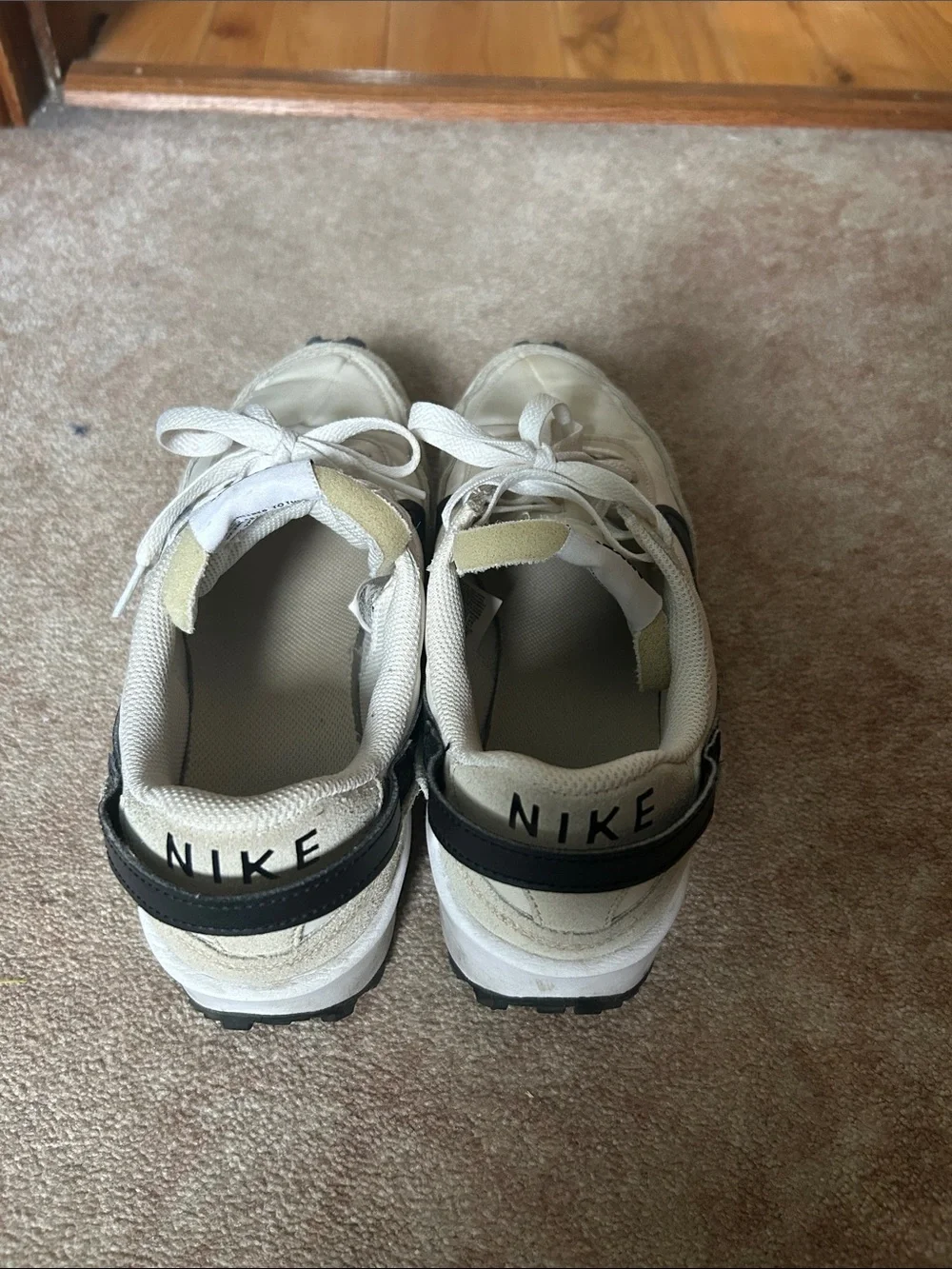 Nike Cream and Black Retro Running Sneakers